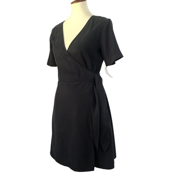 Vetta “The Short Wrap Dress” Tencel Black Size XS. NWT - Picture 6 of 12
